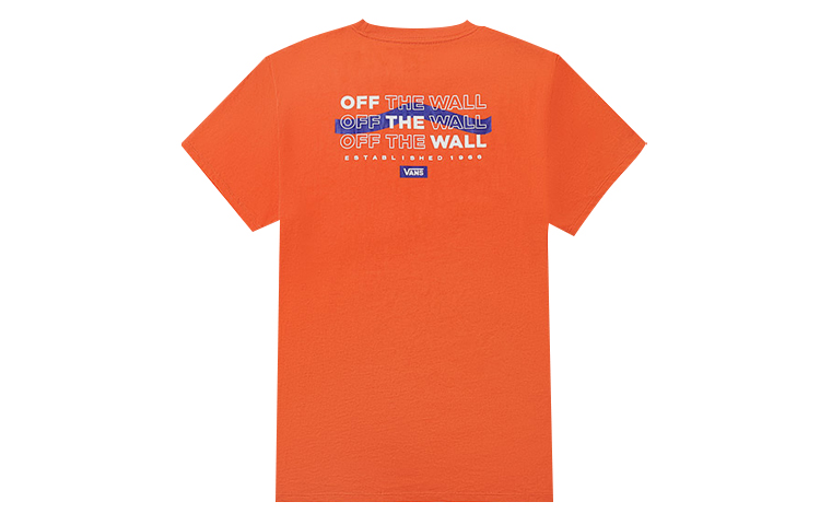Vans T Shirts Unisex Orange Crew Neck Moderate Straight Fit