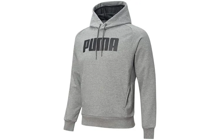 PUMA Sweatshirts Men's Gray Hooded Moderate Straight Fit