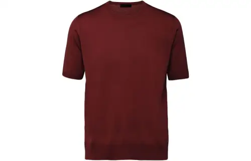 PRADA T Shirts Men's Red Crew Neck Moderate Straight Fit