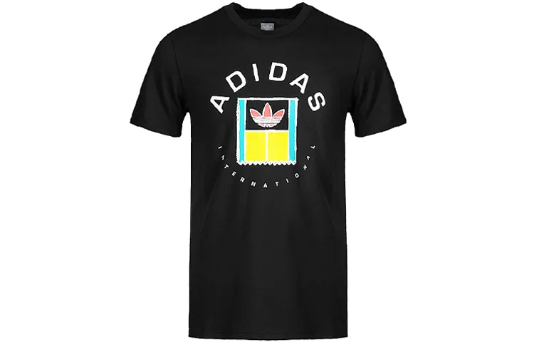 Adidas Originals ONCOURT T-Shirts Men's Black Crew Neck Moderate Other
