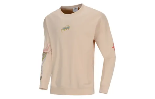 Li Ning Sweatshirts Men's Cassava Apricot Crew Neck Moderate Regular