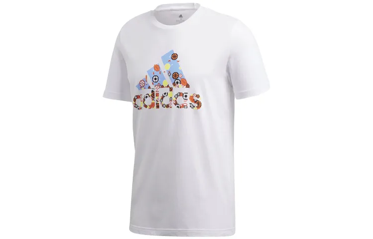 Adidas T-Shirts Men's White Crew Neck Moderate