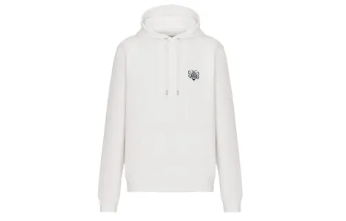 DIOR Sweatshirts Men's White Hooded Moderate Regular