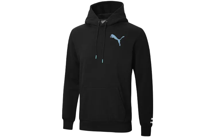 PUMA Sweatshirts Men's Black Hooded Moderate Regular