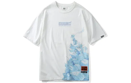 Guuka Drop Shoulder Sleeve T Shirt Unisex White