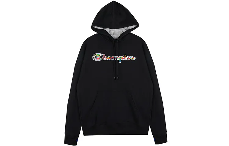 Champion Sweatshirts Unisex Black Hooded Thickened Regular