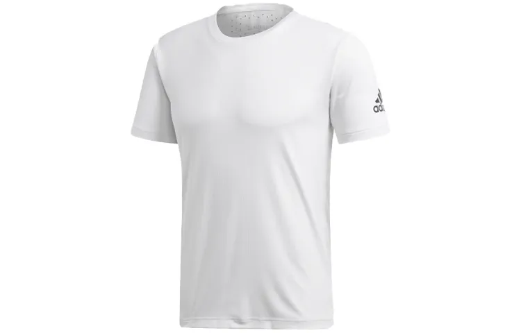 Adidas T-Shirts Men's White Crew Neck Moderate Straight Fit