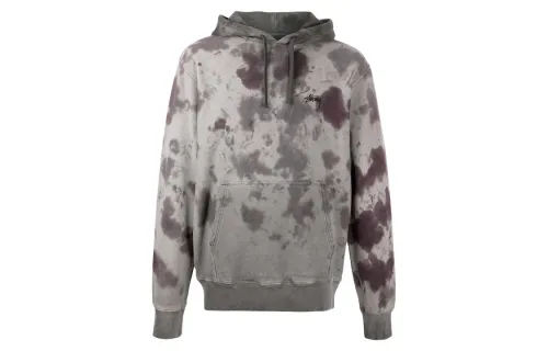 Stussy Sweatshirts Men's Gray Hooded Moderate Regular