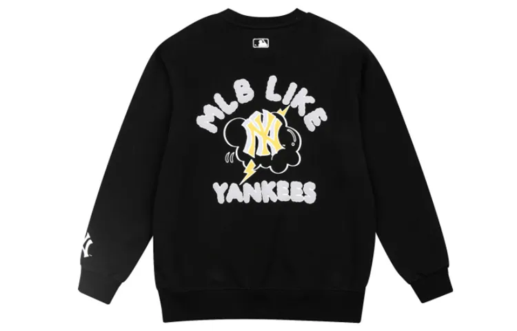 MLB Trendy Sweatshirts Unisex Black Crew Neck Moderate