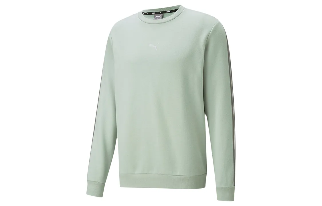 PUMA Sweatshirts Men's Gray Green Crew Neck Thickened Regular