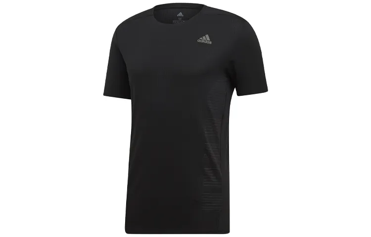 Adidas T-Shirts Men's Black Crew Neck Moderate Straight Fit