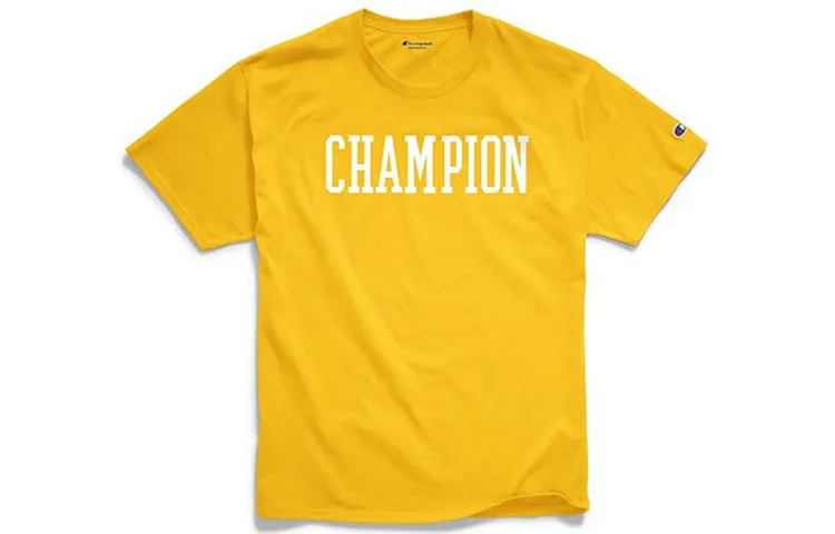 Champion T-Shirt US Version Unisex Yellow Gift Recommendation