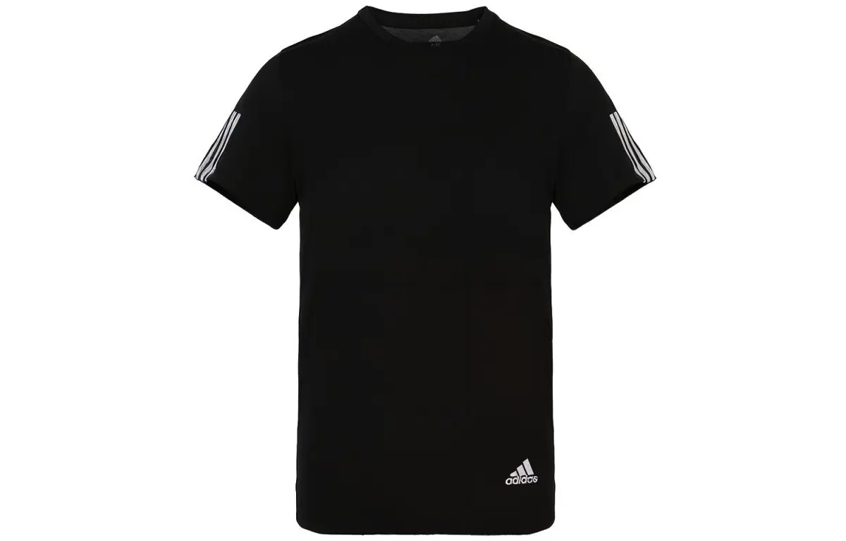 Adidas T-Shirts Men's Black Crew Neck Moderate Straight Fit