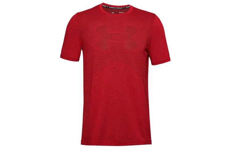 Under Armour T-Shirts Men's Red Crew Neck Moderate Straight Fit