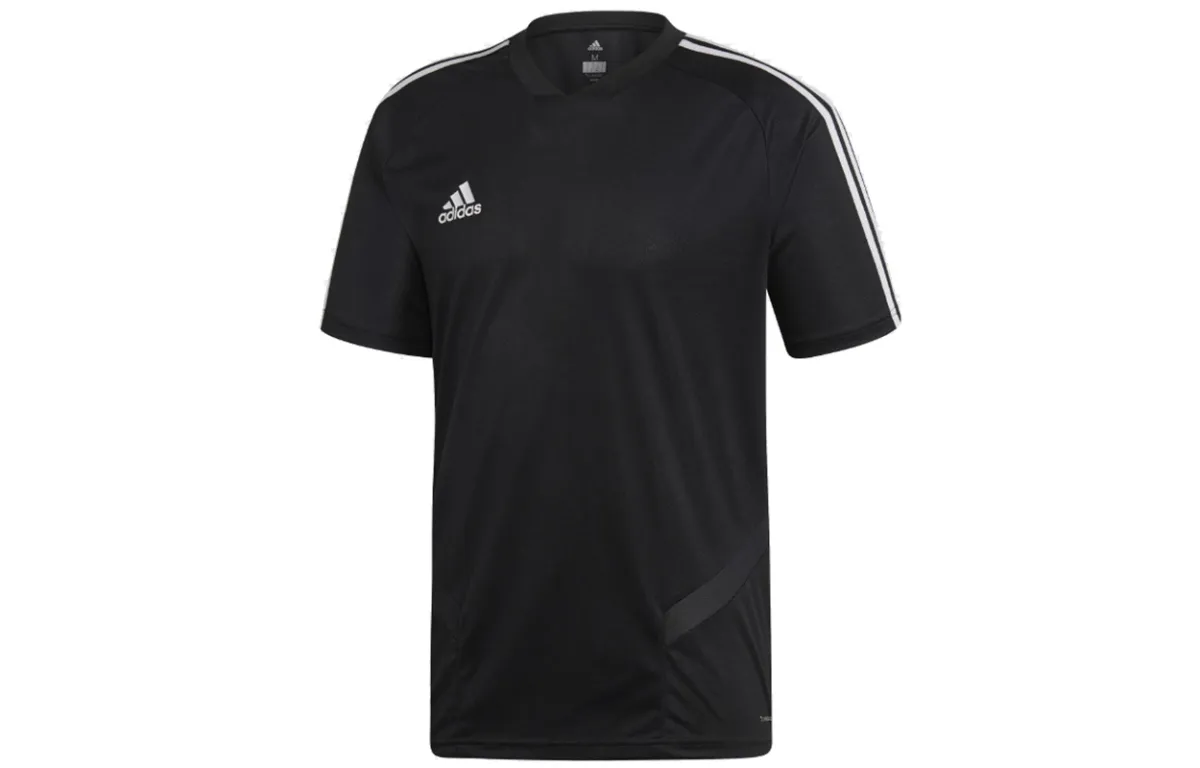 Adidas T-Shirts Men's Black Crew Neck Moderate Straight Fit