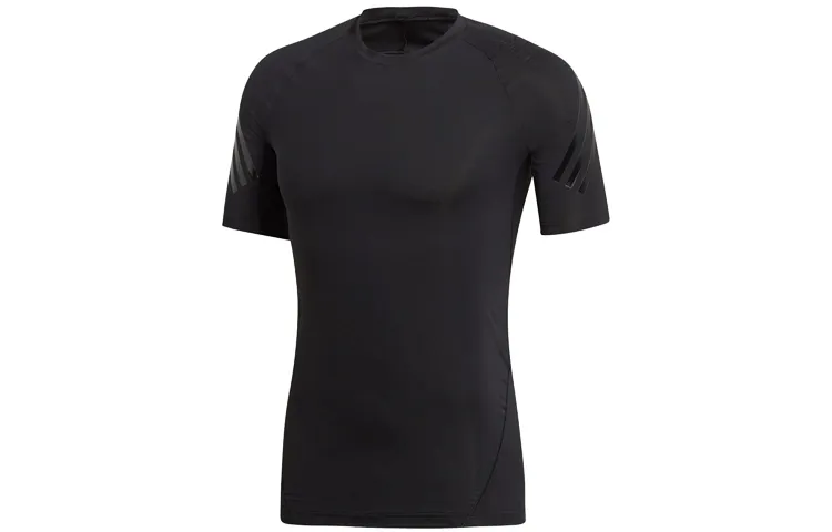 Adidas T-Shirts Men's Black Crew Neck Moderate Straight Fit