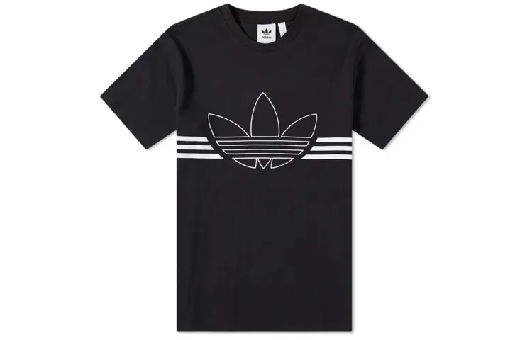 Adidas Originals T-Shirts Men's Black Crew Neck Moderate Straight Fit