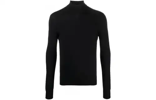 Bottega Veneta T Shirts Men's Black Turtleneck Moderate Straight Fit