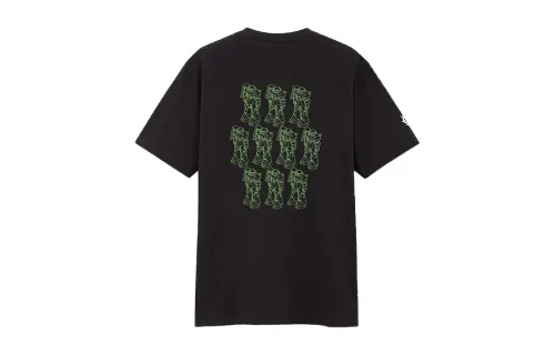 UNIQLO T Shirts Unisex Black Crew Neck Moderate Straight Fit