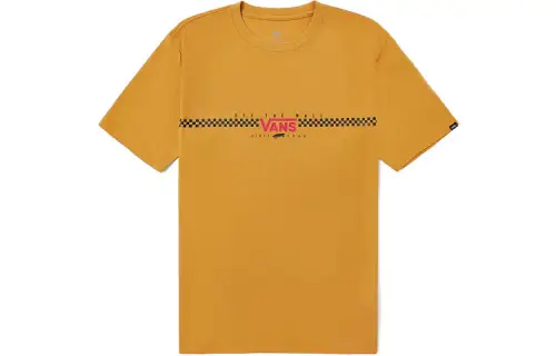 Vans T Shirts Unisex Yellow Crew Neck Moderate Straight Fit