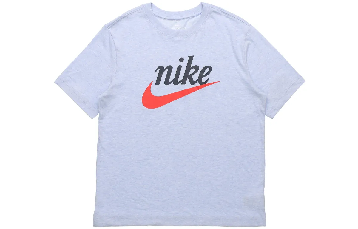 Nike T-Shirts Men's Hydrogen Blue Crew Neck Moderate Straight Fit