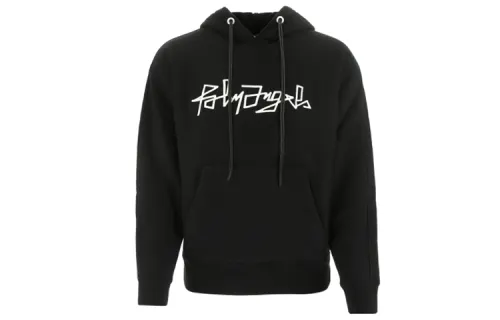 PALM ANGELS Sweatshirts Men's Black Hooded Moderate Regular