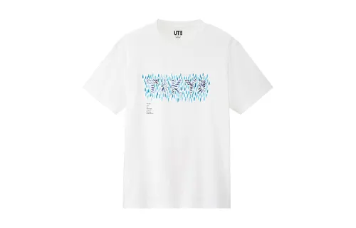 UNIQLO T Shirts Men's White Crew Neck Moderate Straight Fit