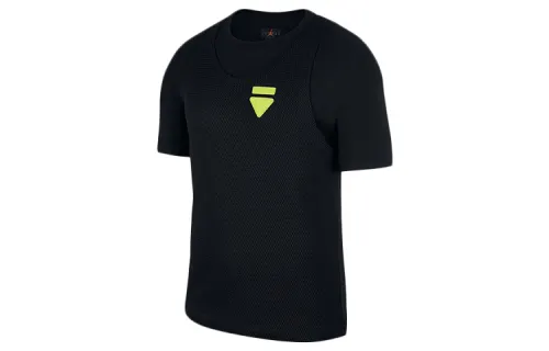 Jordan T Shirts Men's Black Crew Neck Moderate Straight Fit
