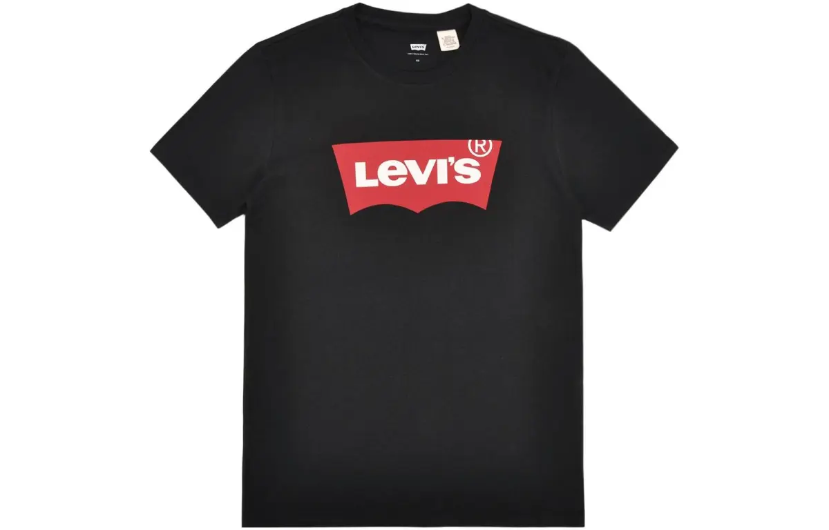 Levi's T-Shirts Men's Black Crew Neck Moderate Heavyweight
