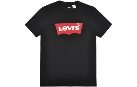 Levi's T-Shirts Men's Black Crew Neck Moderate Heavyweight