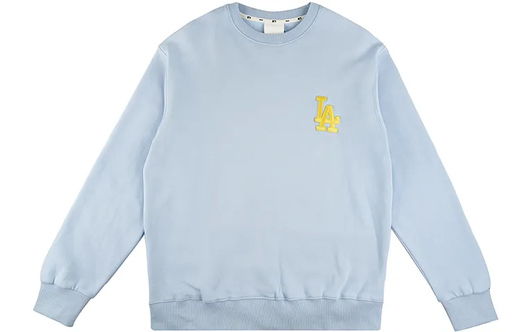 MLB Los Angeles Dodgers Sweatshirts Unisex Sky Blue Crew Neck Moderate Straight Fit