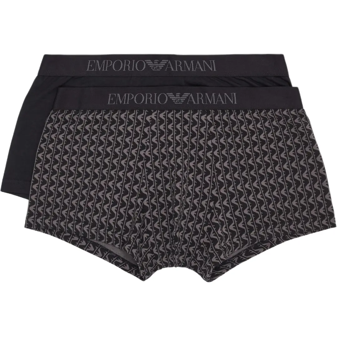 EMPORIO ARMANI Two pack Of Boxer Briefs With A Mixed Pattern Print