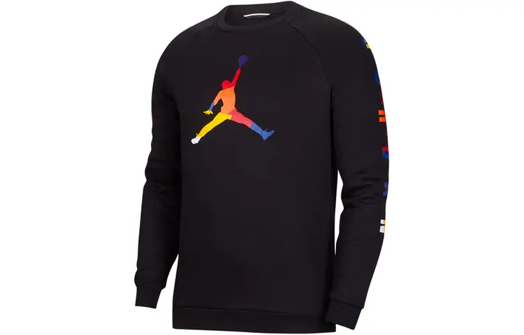 Jordan Sweatshirts Men's Black Crew Neck Moderate Regular