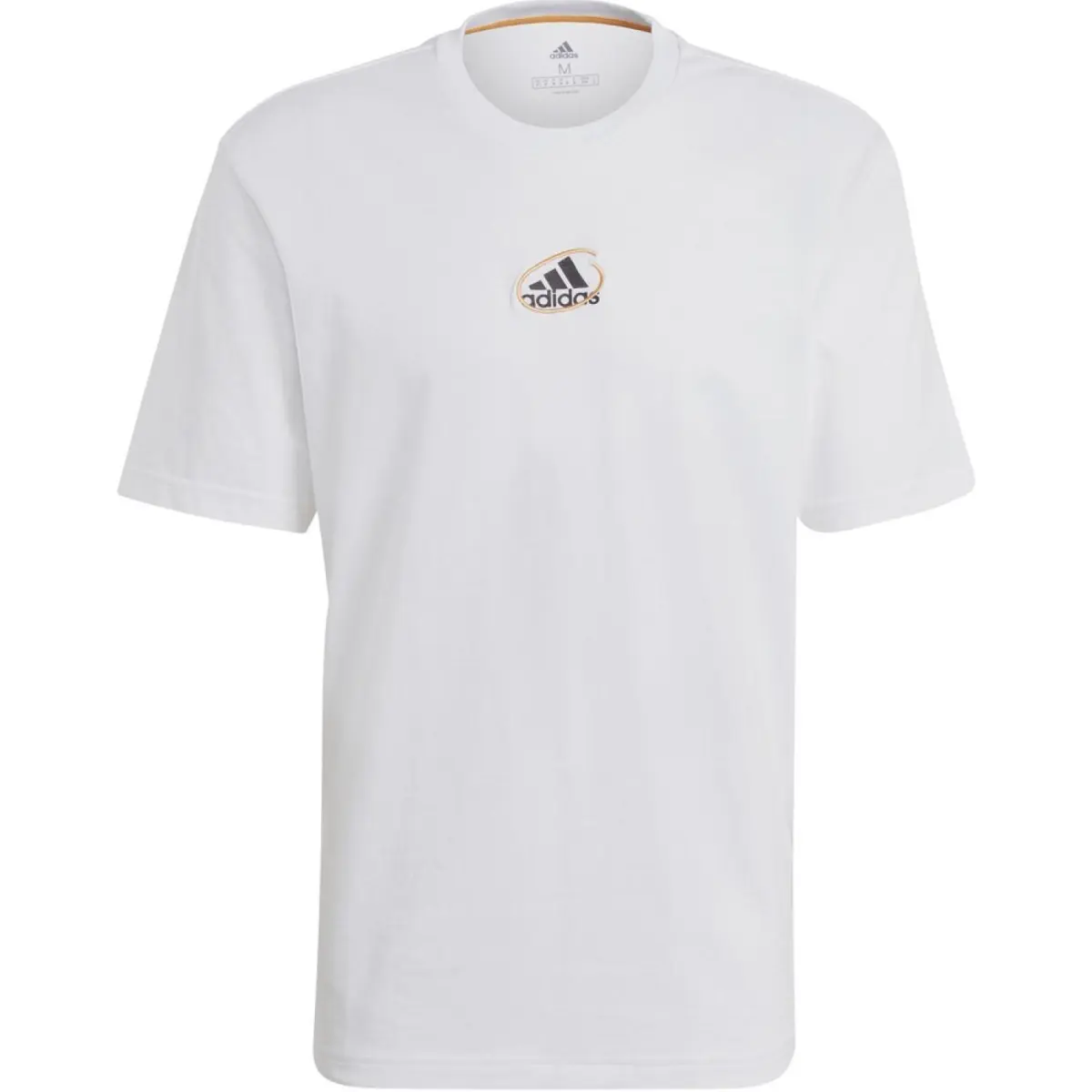 Adidas T-Shirts Men's White Crew Neck Moderate Straight Fit