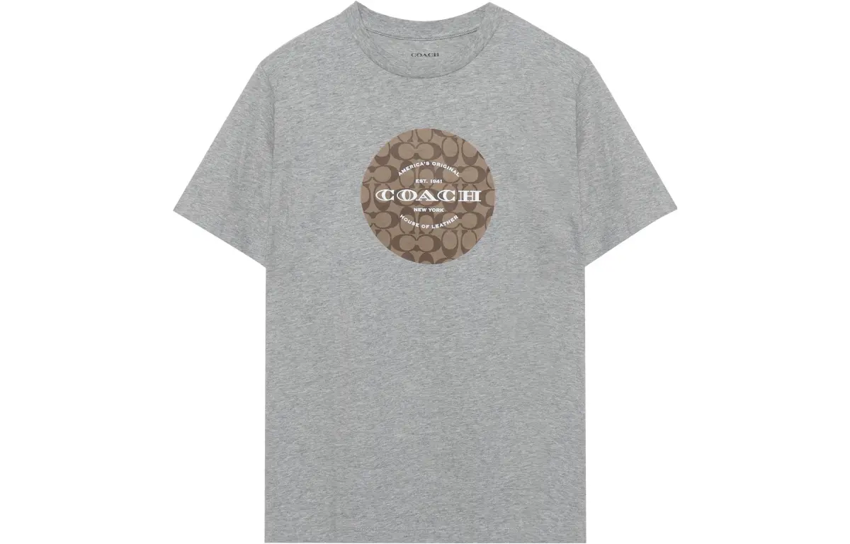 COACH T-Shirts Men's Gray Crew Neck Moderate
