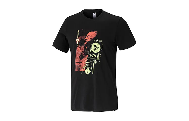 Adidas T-Shirts Men's Black Crew Neck Moderate Straight Fit