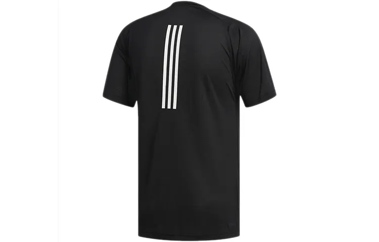 Adidas T-Shirts Men's Black Crew Neck Moderate Straight Fit