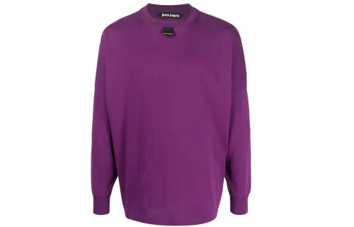 PALM ANGELS Oversized Blurry Logo Long Sleeve T Shirt