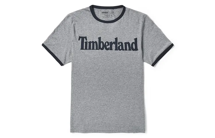 Timberland T-Shirts Men's Gray Crew Neck Moderate Straight Fit