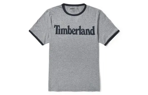 Timberland T Shirts Men's Gray Crew Neck Moderate Straight Fit