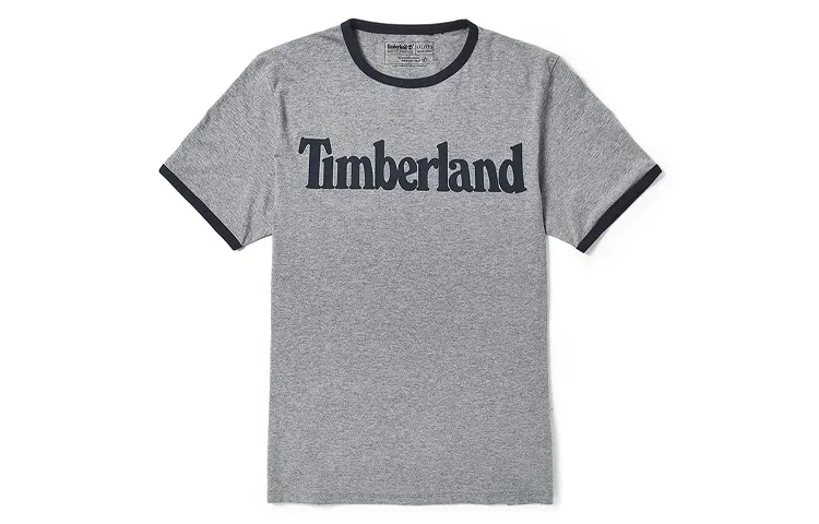 Timberland T Shirts Men's Gray Crew Neck Moderate Straight Fit