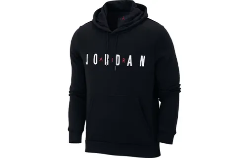 Jordan Flight Sweatshirts Men's Black Hooded Moderate Regular