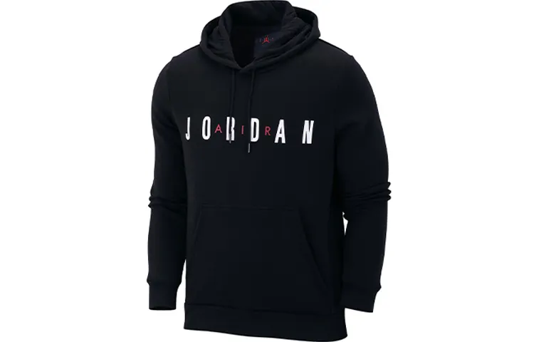Jordan Flight Sweatshirts Men's Black Hooded Moderate Regular