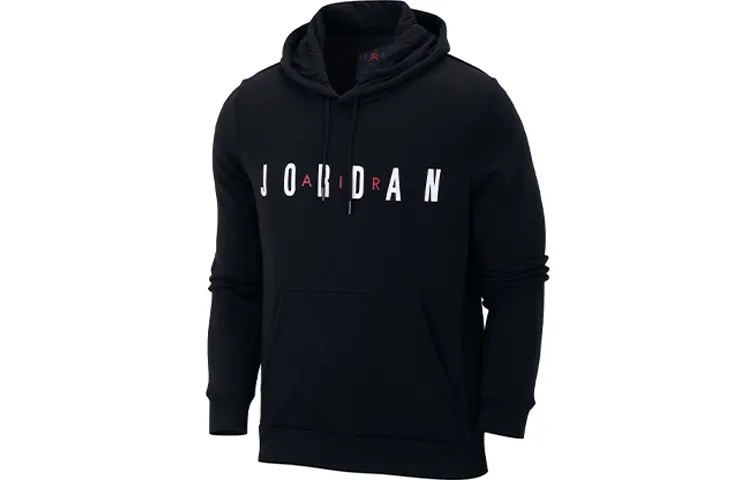Jordan Flight Sweatshirts Men's Black Hooded Moderate Regular