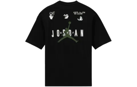 Jordan x OFF WHITE T Shirt Asia Version Men's Black