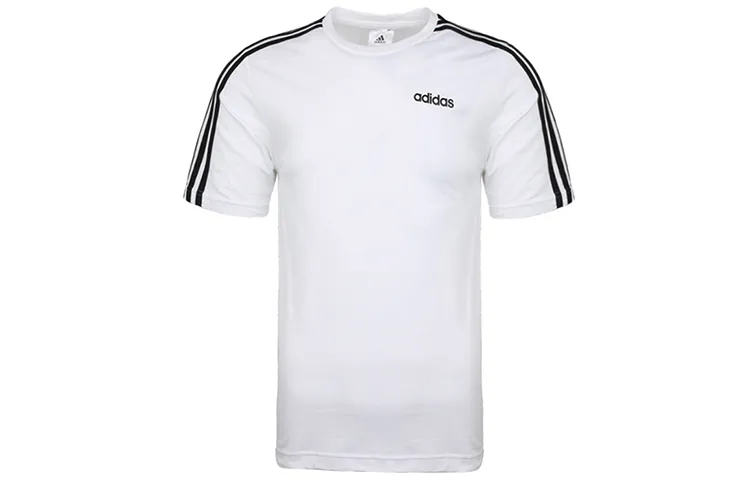 Adidas T-Shirts Men's White Crew Neck Moderate Straight Fit
