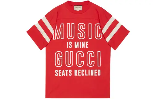 GUCCI T Shirts Men's Red Crew Neck Moderate