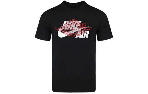 Jordan Air T Shirts Men's Black Crew Neck Moderate Straight Fit