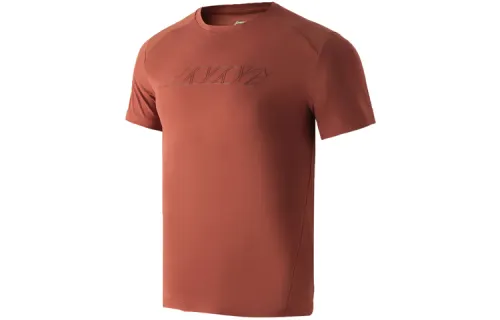 Li Ning T Shirts Men's Caramel Crew Neck Moderate Straight Fit