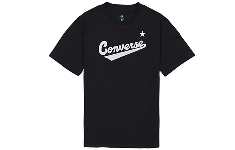 Converse T-Shirts Men's Black Crew Neck Moderate Straight Fit